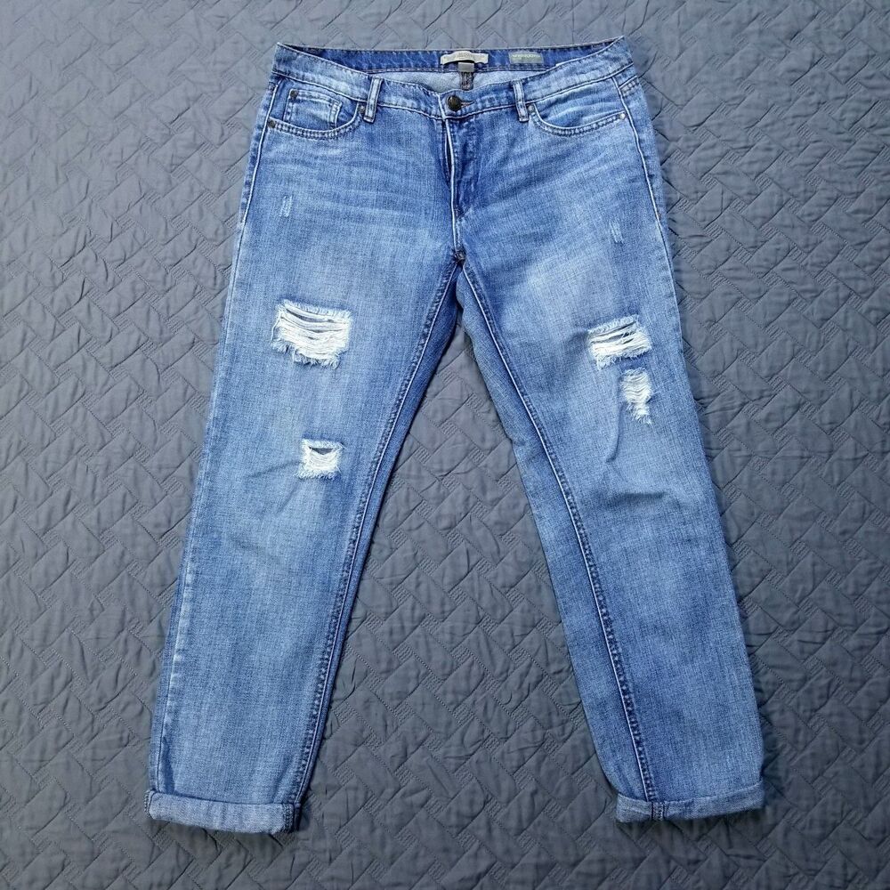 Vintage American Jeans Womens 8/29 Blue Weekend Distresse Straight Leg Dark Wash